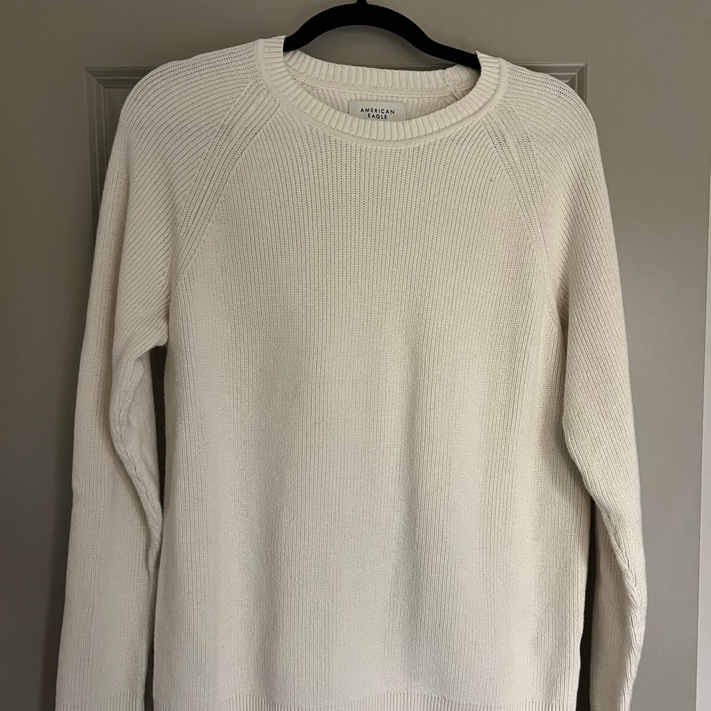 American Eagle Cream Ribbed Sweater